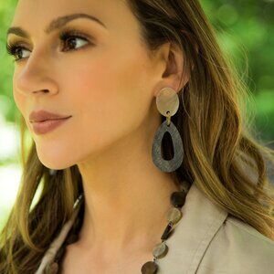 Omala Natural Beige Collection Earrings - Teardrop Post